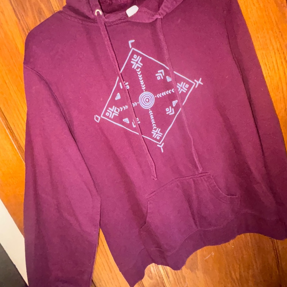 Roxy Purple Hoodie with Geometric Design